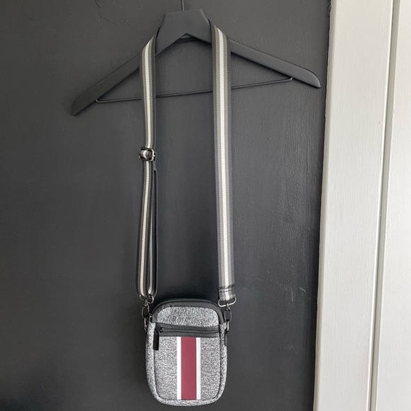 Haute Shore Mini Crossbody Heather Black with Maroon Stripe - Picture 1 of 6